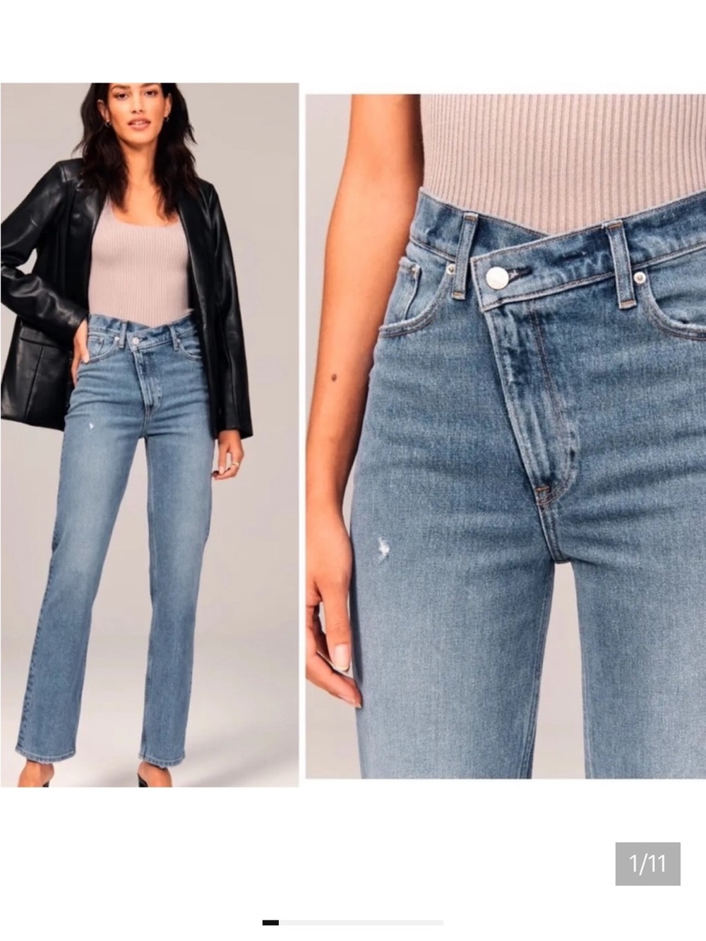 Abercrombie & Fitch Curve
Love 90s Straight Ultra High
Rise Criss Cross Jeans 28
